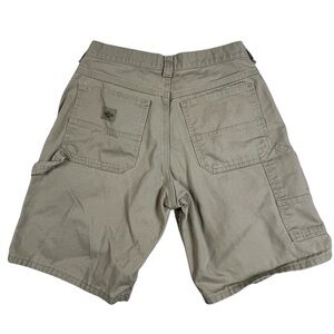 Vintage Y2K Lee Dungarees Carpenter Baggy Shorts Jorts Tan Mens 30 9in Inseam